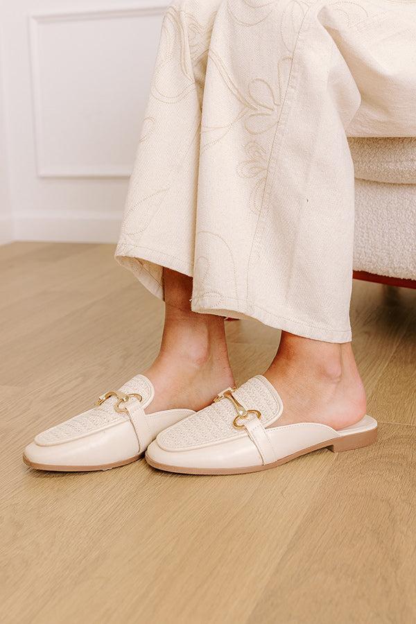 The Hannah Faux Leather Mule Loafer in Cream Product Image