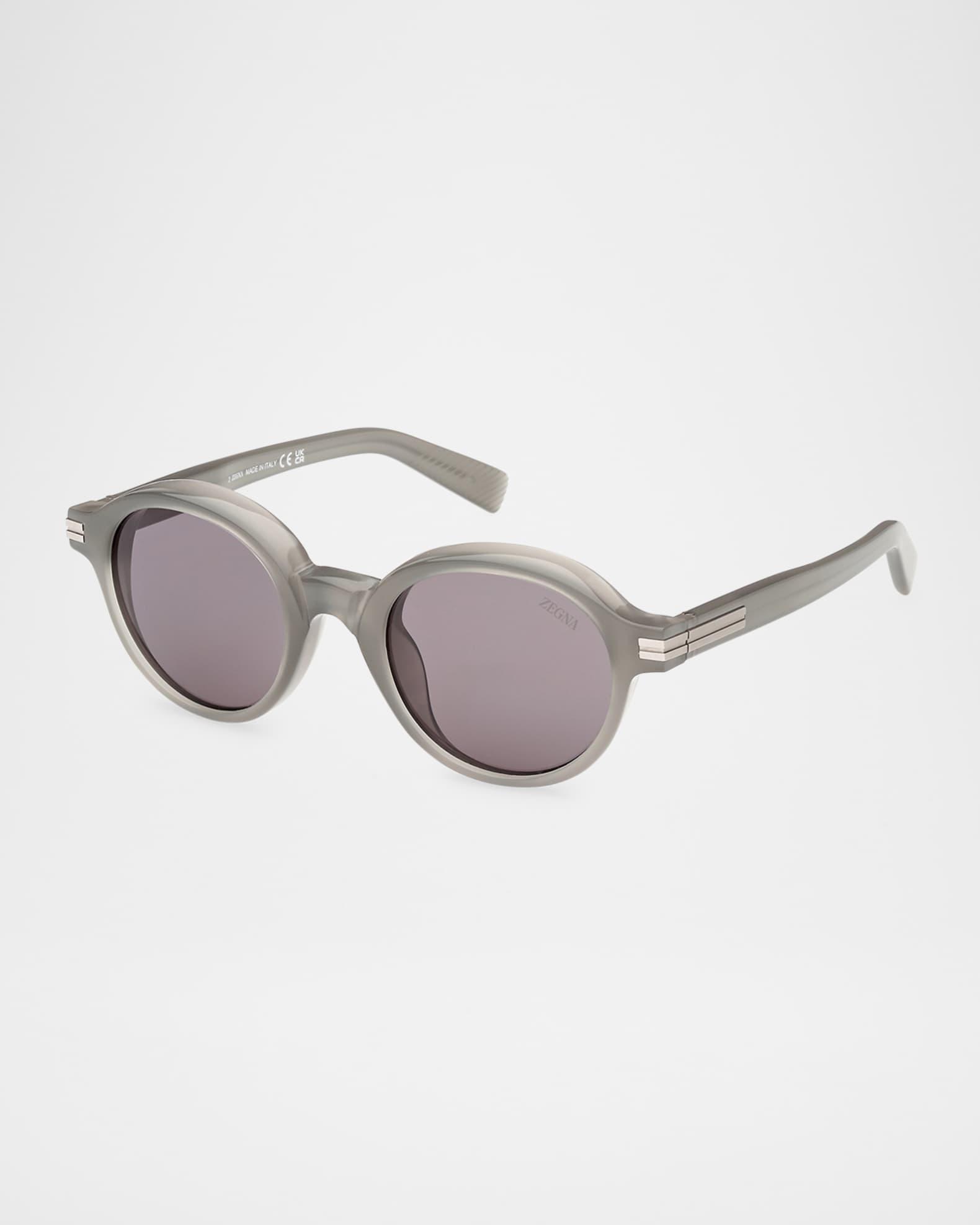 Men's Round Acetate Sunglasses Product Image