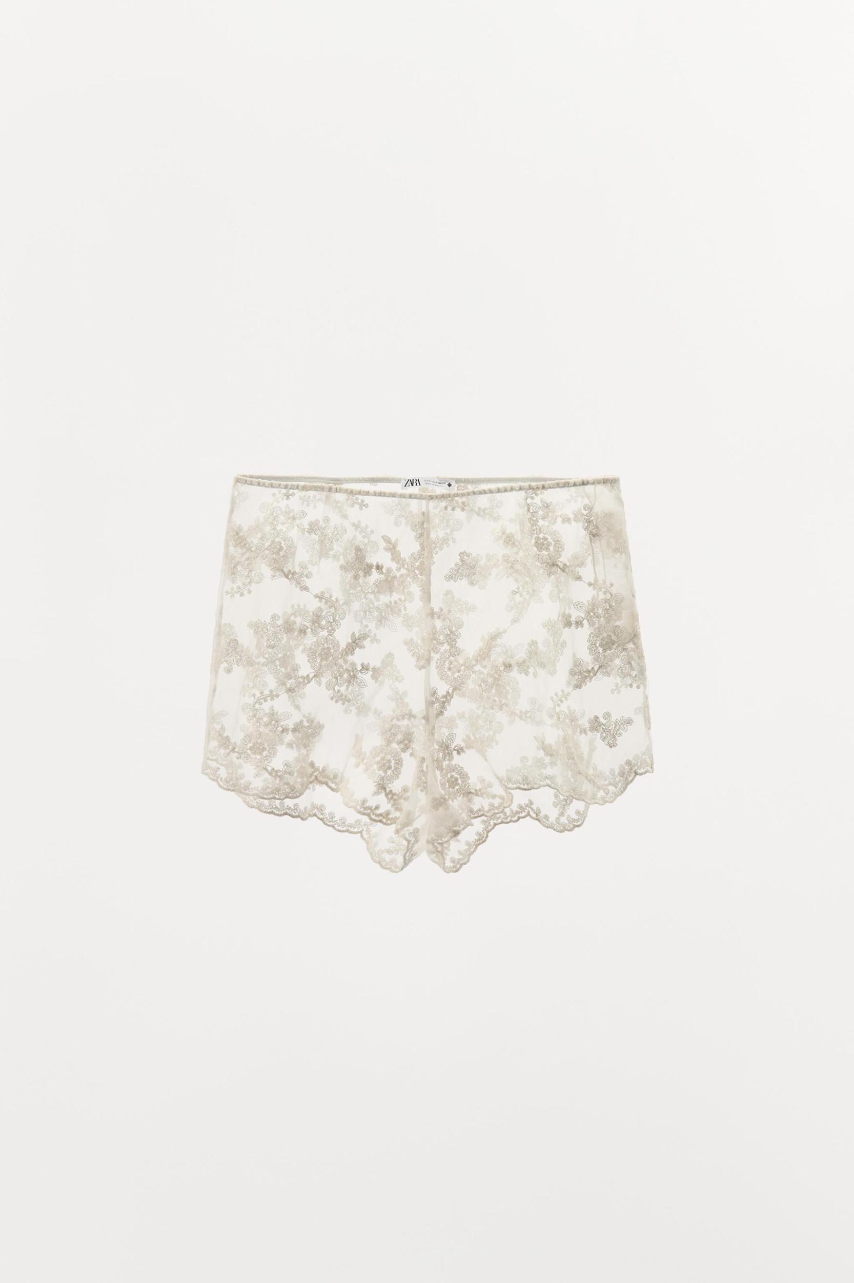 EMBROIDERED ORGANZA SHORTS Product Image