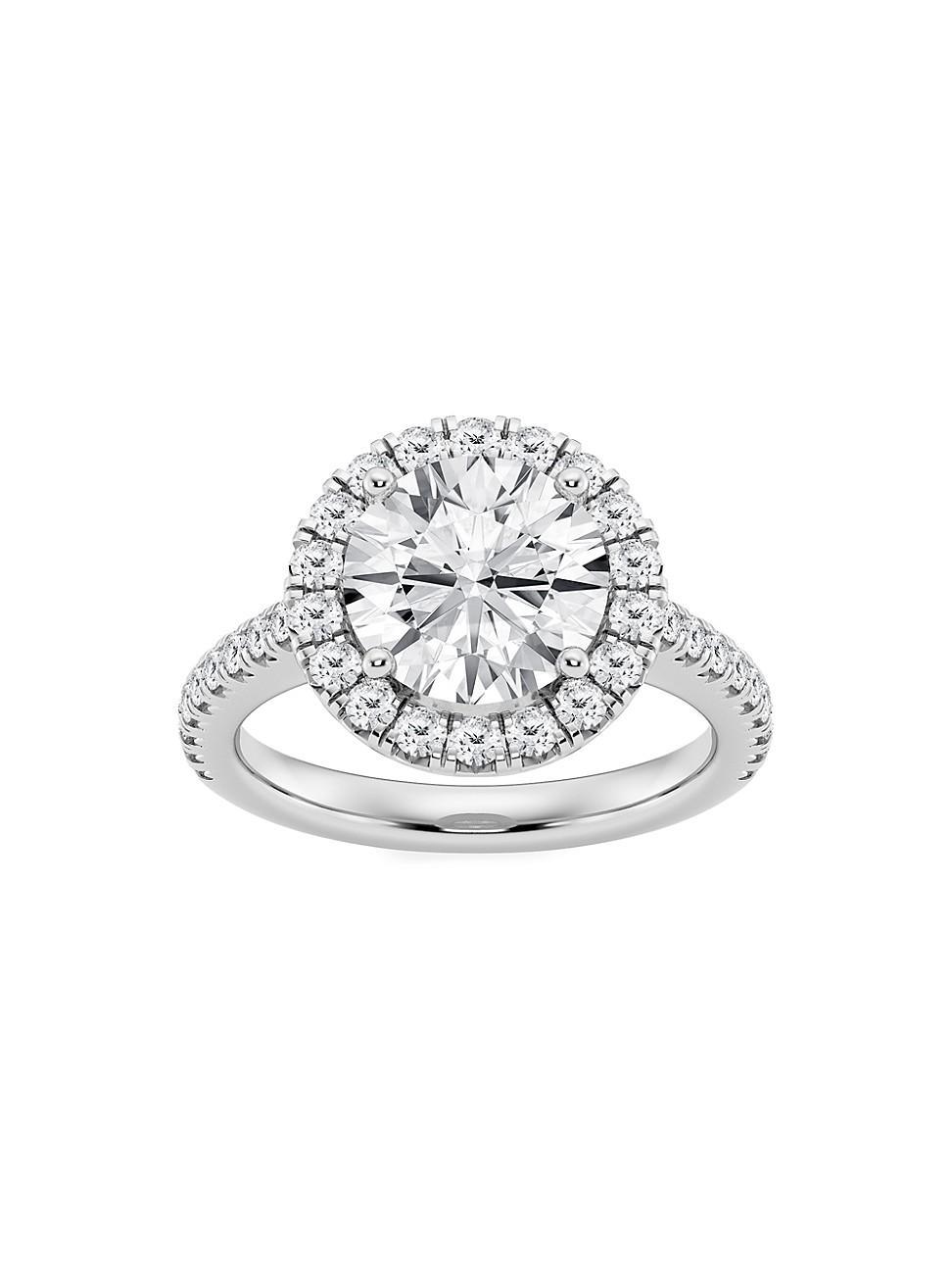 Womens Platinum & Round Lab-Grown Diamond Halo Ring/1.30-3.60 TCW Product Image