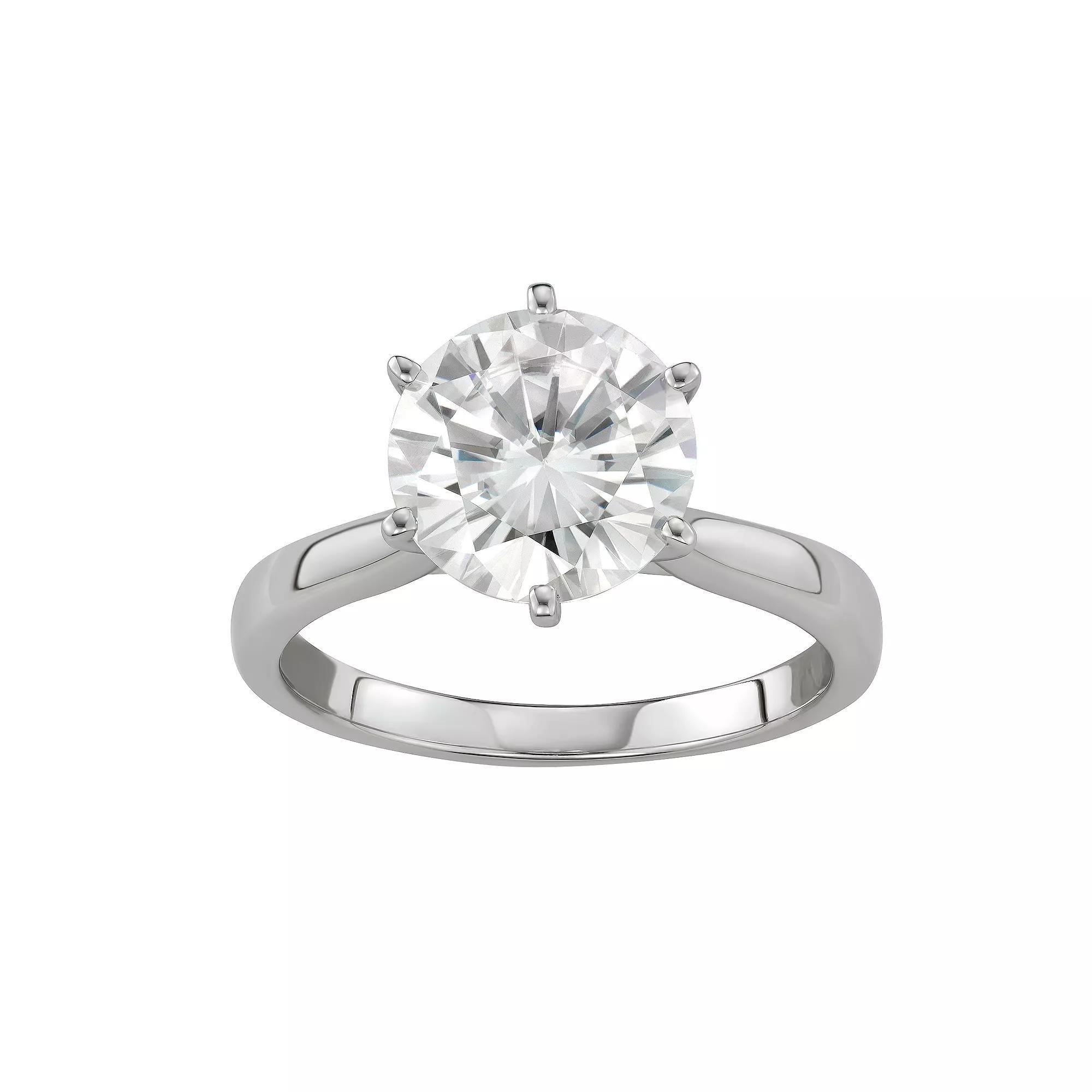 Charles & Colvard 14k White Gold 3 1/10 Carat T.W. Lab-Created Moissanite Solitaire Engagement Ring, Women's, Size: 9, 14k Whgold Product Image