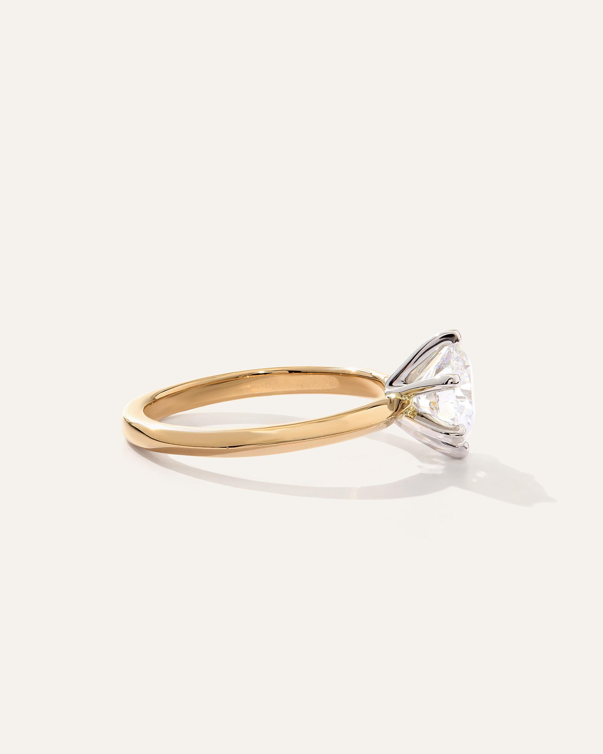 Quince | Women's Lab Grown Diamond Round Six Prong Knife Edge Engagement Ring Product Image