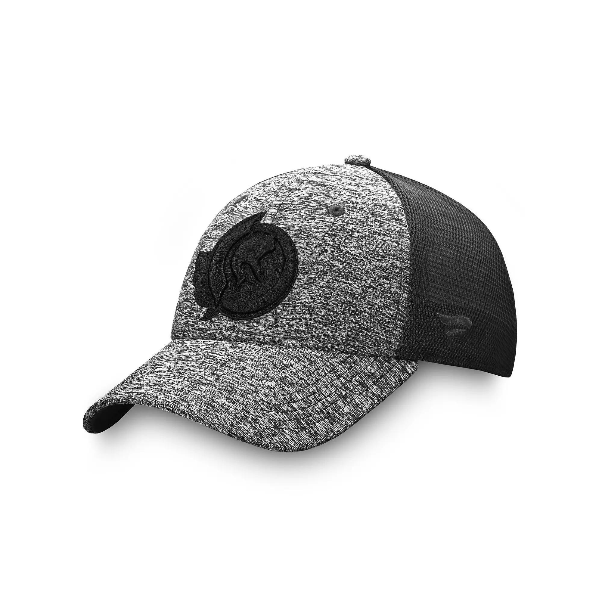 Men's Fanatics Heathered Black/Black Ottawa Senators Authentic Pro Training & Travel Trucker Flex Hat, Size: Small/Medium, Sen Black Product Image