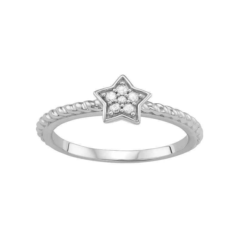 Jewelexcess Sterling Silver Diamond Accent Star Ring, Women's, Size: 6, Silver Tone Product Image