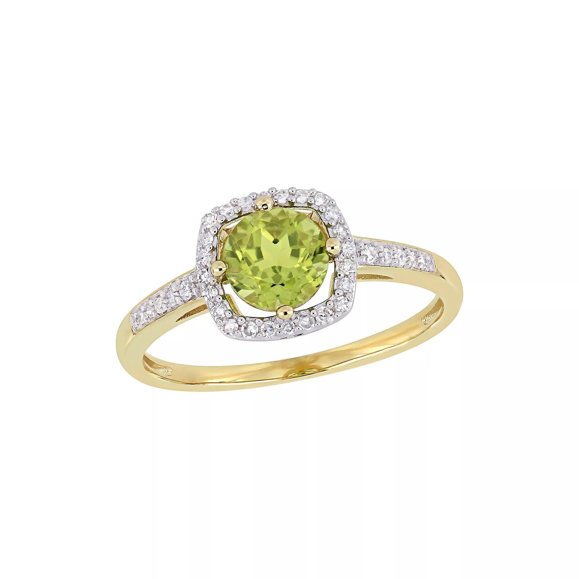 Stella Grace 10K Gold Gemstone & Diamond Accent Ring, Women's, Size: 9, Peridot Product Image