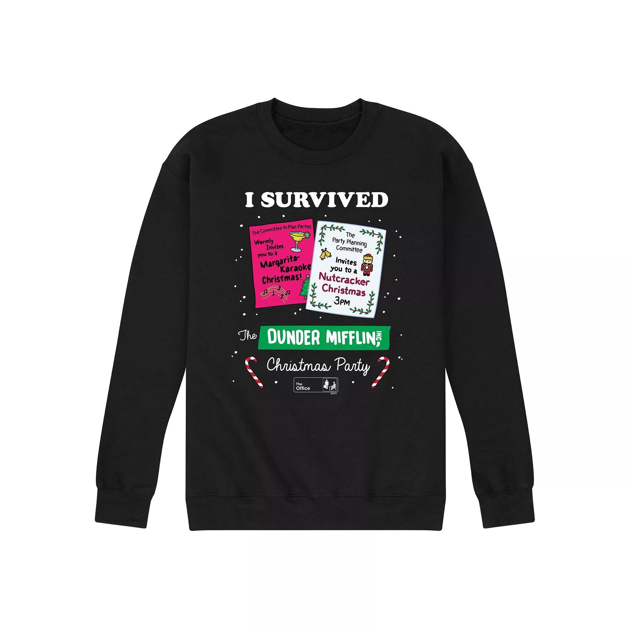 Mens The Office Survived Dunder Mifflin Christmas Sweatshirt Product Image