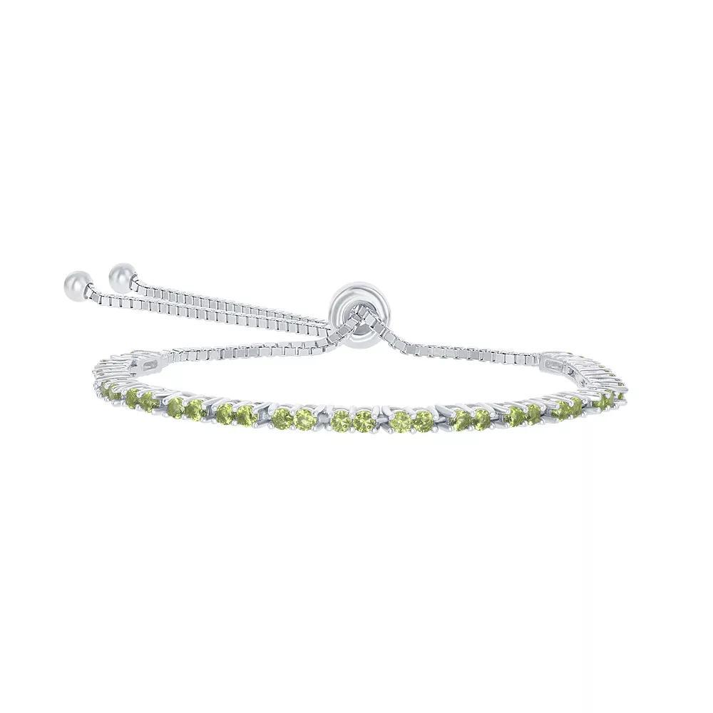 Sterling Silver 2mm Birthstone Bracelet, Women's, Size: 8", August Product Image