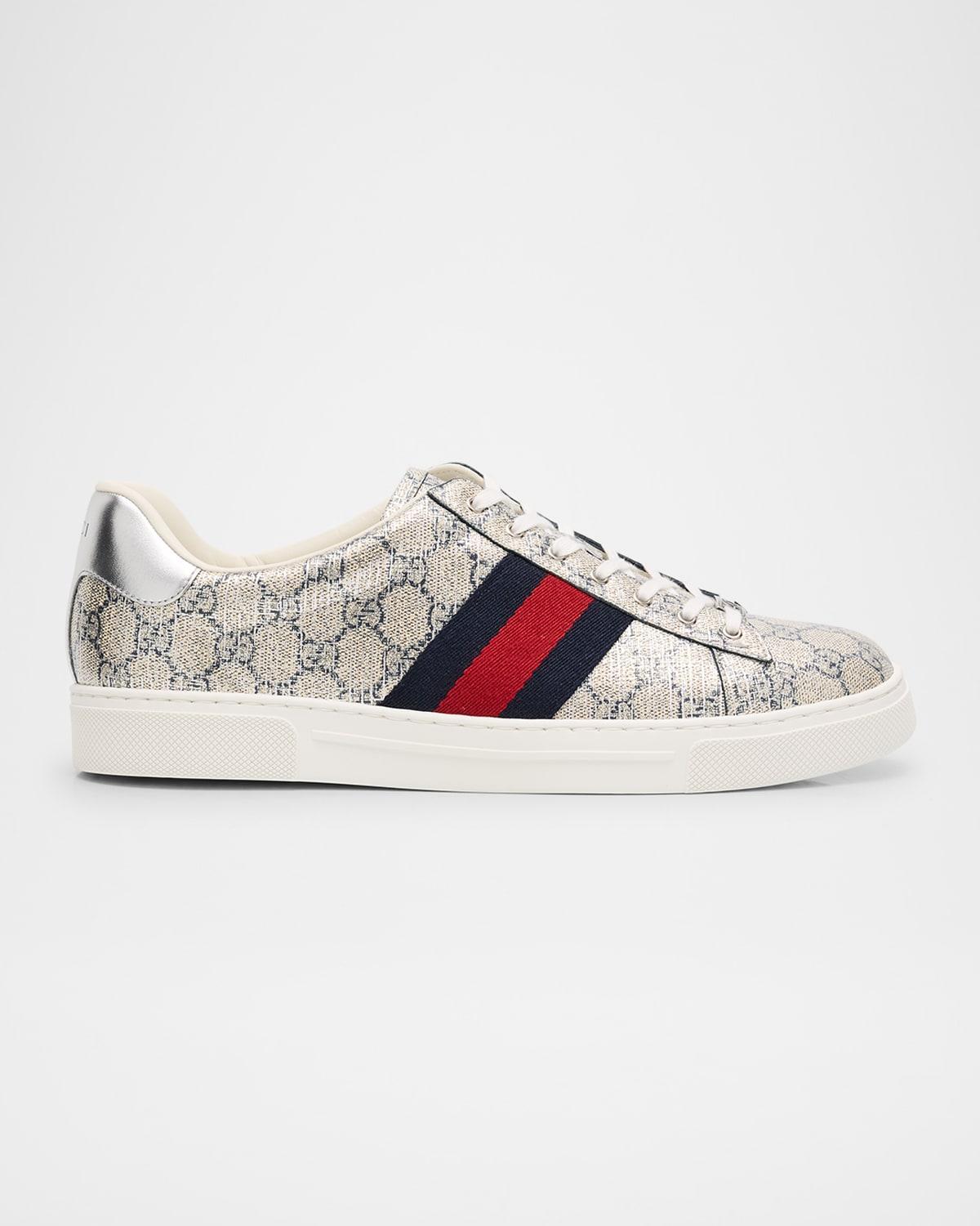 Men's Shiny GG Supreme Ace Sneakers Product Image