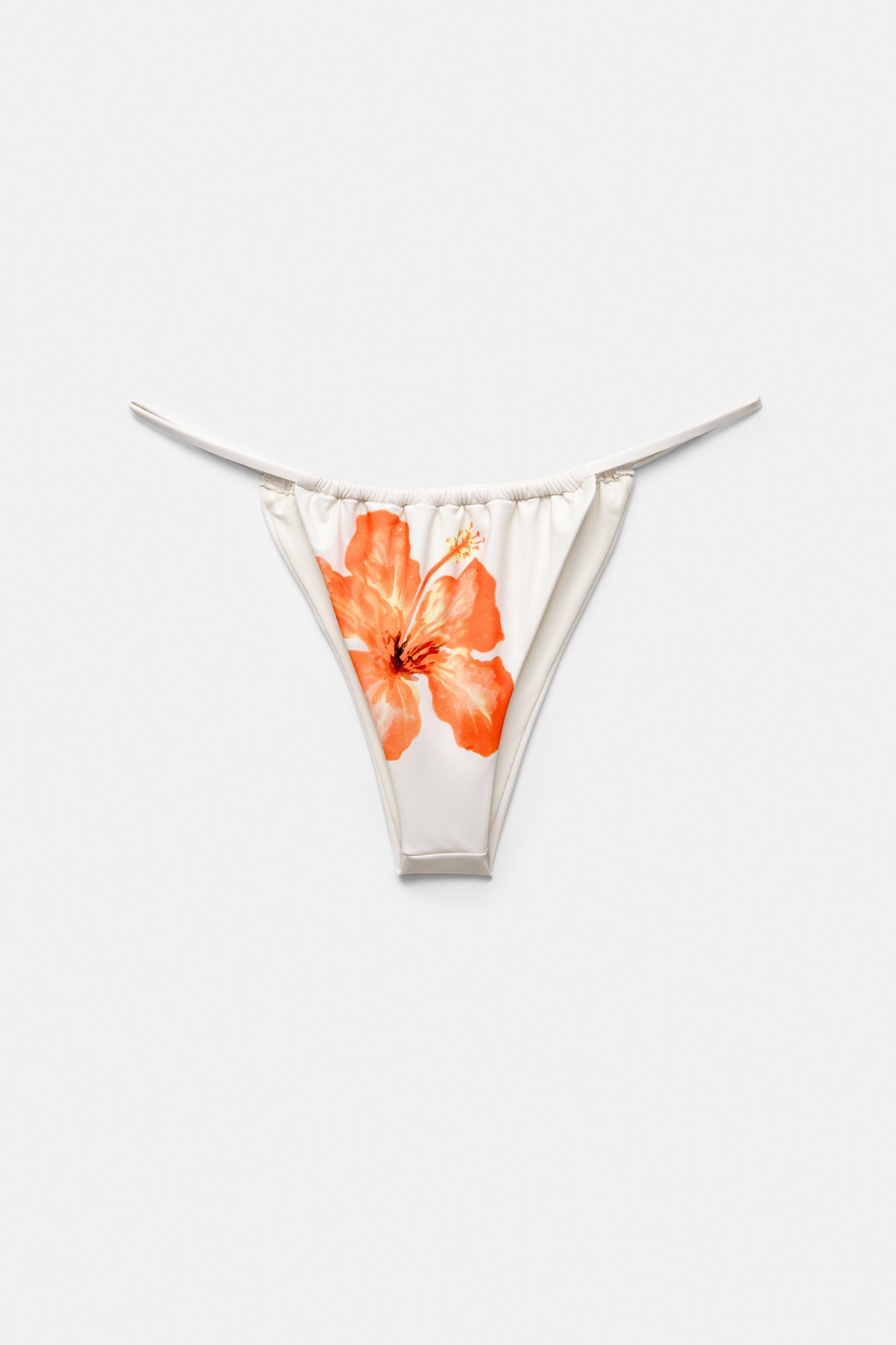 Floral bikini bottoms with gathered detail Product Image