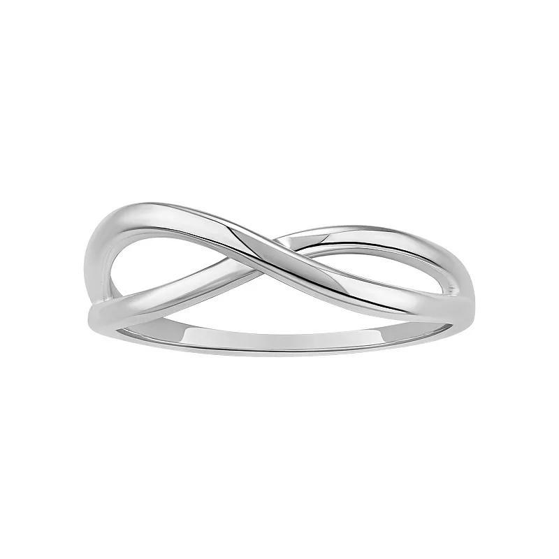 PRIMROSE Sterling Silver Polished Twist Band Ring, Women's, Size: 7 Product Image