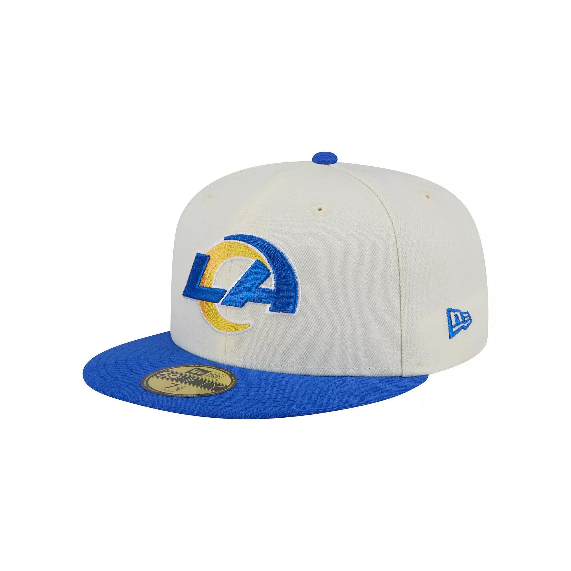Men's New Era  White/Royal Los Angeles Rams Main 59FIFTY Fitted Hat, Size: 7 3/8 Product Image