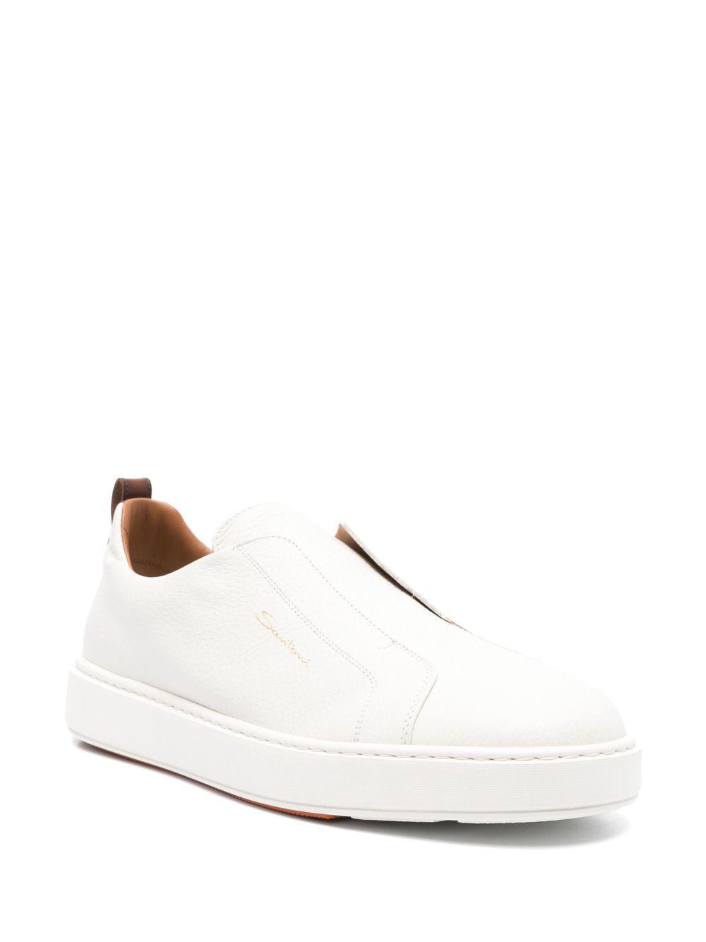 logo-print leather sneakers Product Image