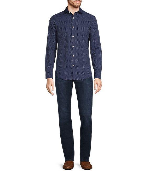 Murano Performance Stretch Slim Fit Diamond Print Long Sleeve Woven Shirt Product Image