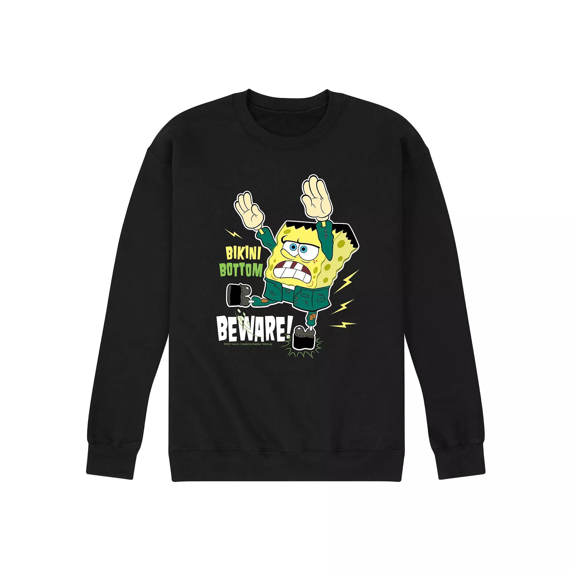 Mens SpongeBob SquarePants Bikini Bottom Beware Sweatshirt Product Image