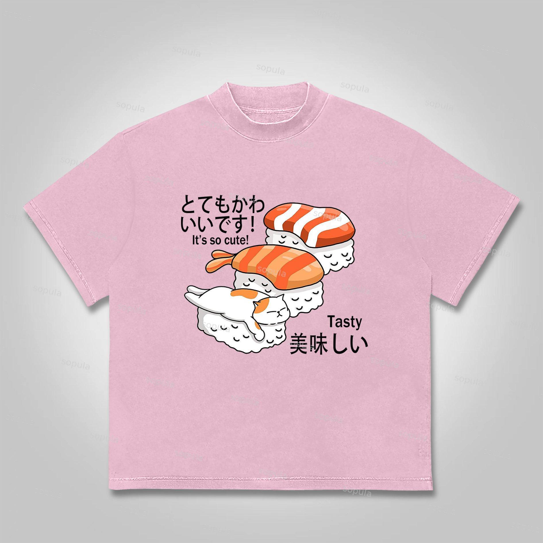 Sopula Fun Sushi Graphic Print Cotton T-Shirt Product Image