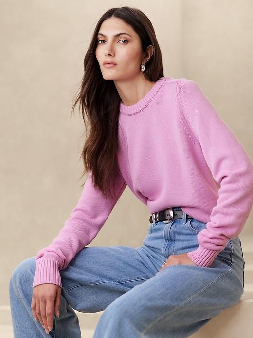 Cotton-Silk Crew-Neck Sweater Product Image