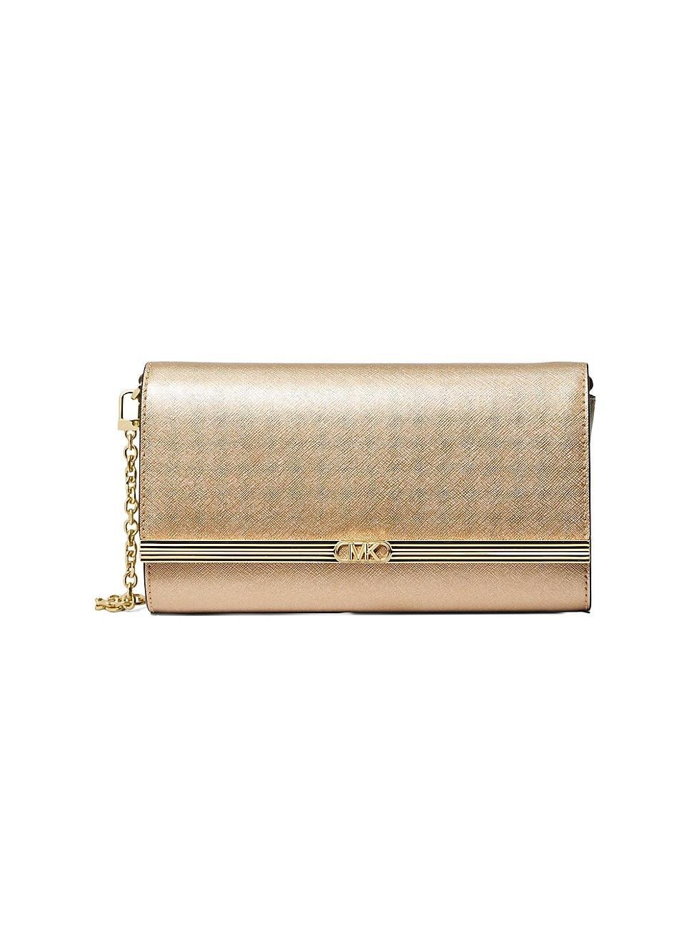 Large East-West Leather Clutch Bag Product Image