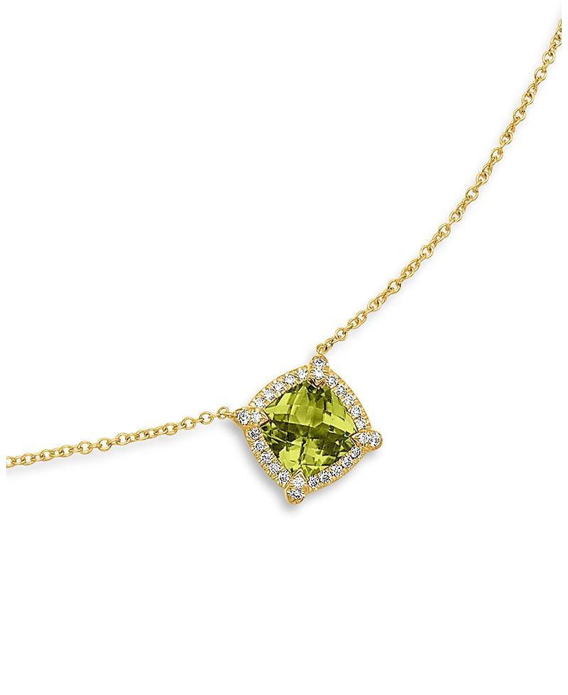 David Yurman Petite Chatelaine Pave Bezel Pendant Necklace in 18K Yellow Gold with Peridot Product Image