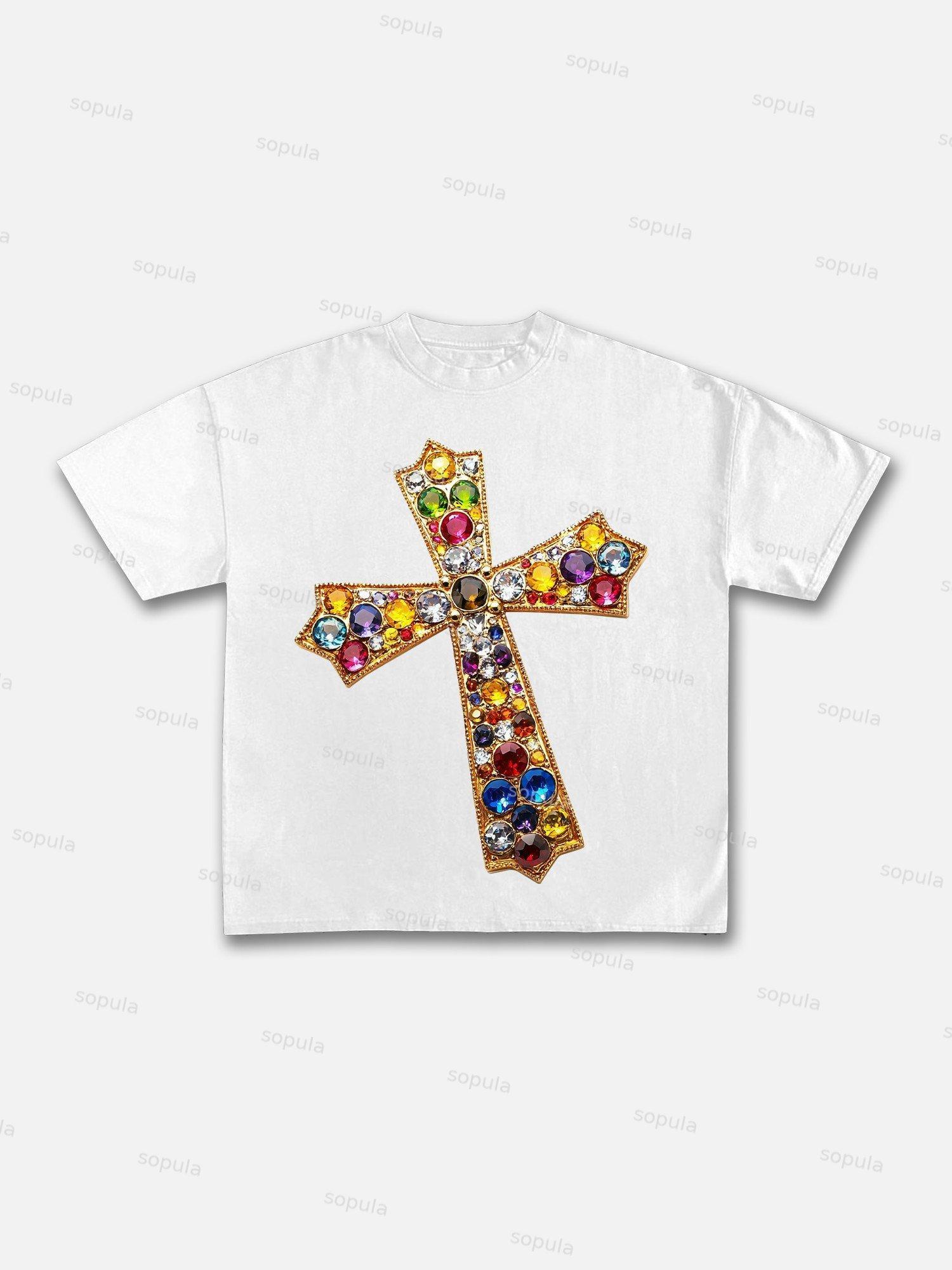 Jesus Is King Print Cotton T-shirt Product Image