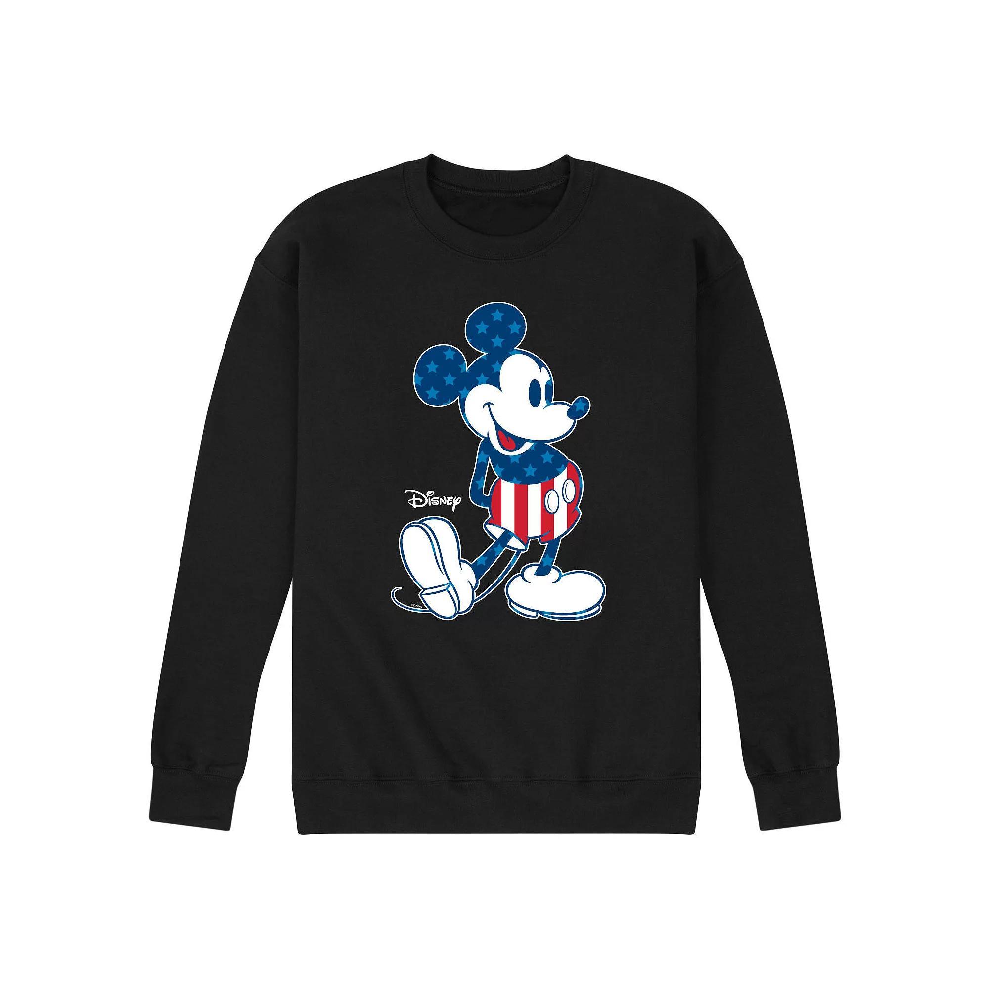 Disneys Mickey Mouse Mens Flag Fleece Sweatshirt Blue Product Image