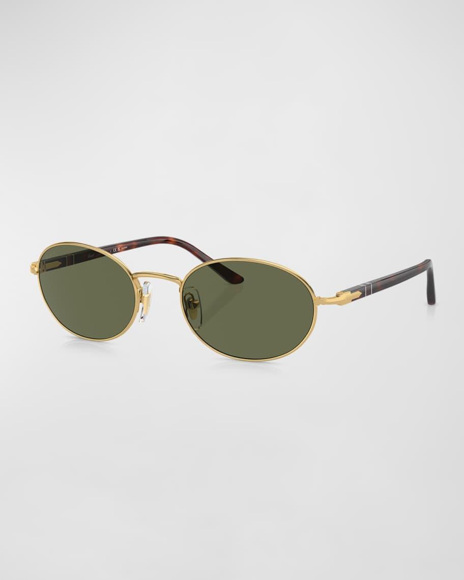 Mens Polarized Metal Oval Sunglasses Product Image