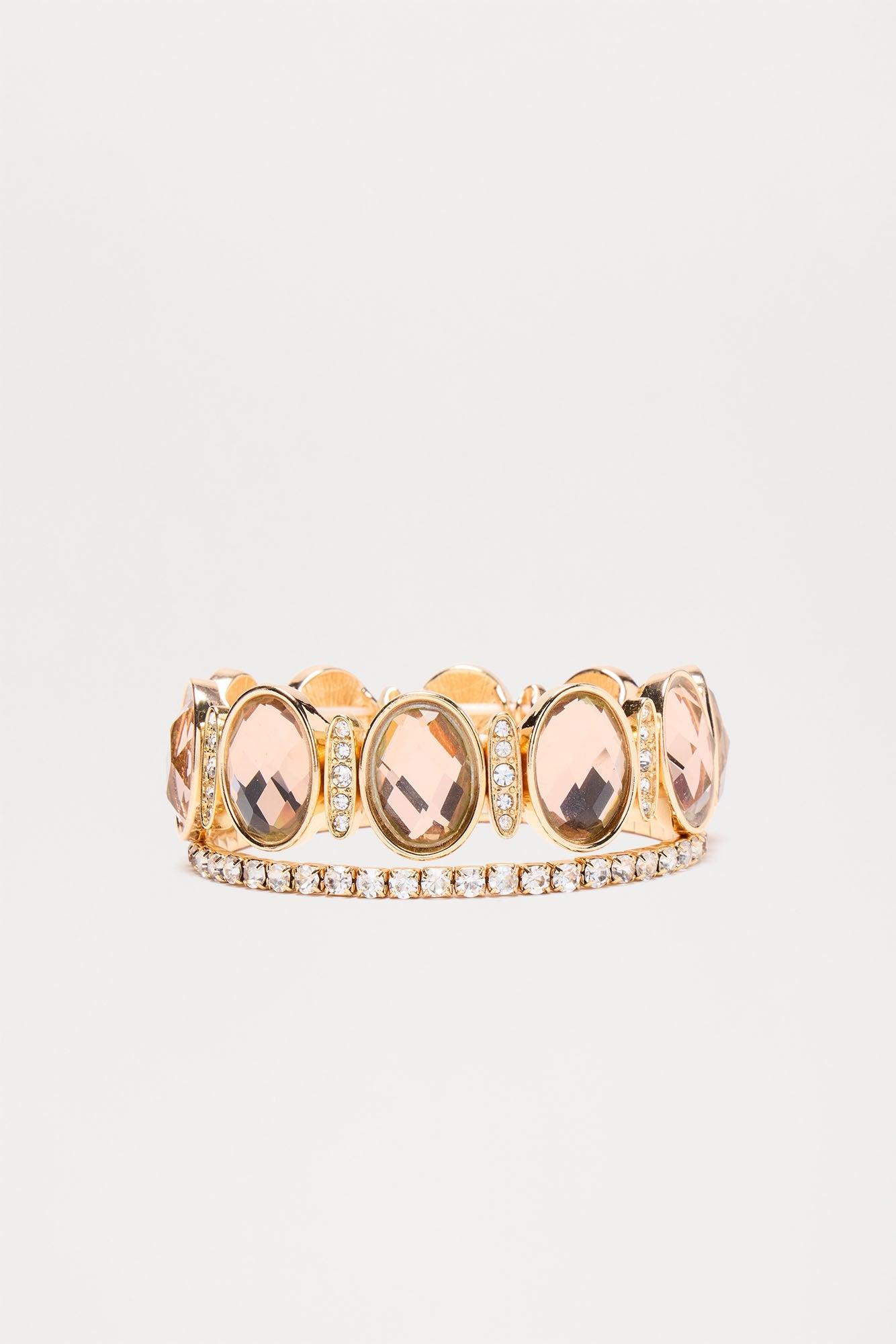 Golden Hour 2 Piece Jeweled Bracelet Set - Gold Female Product Image