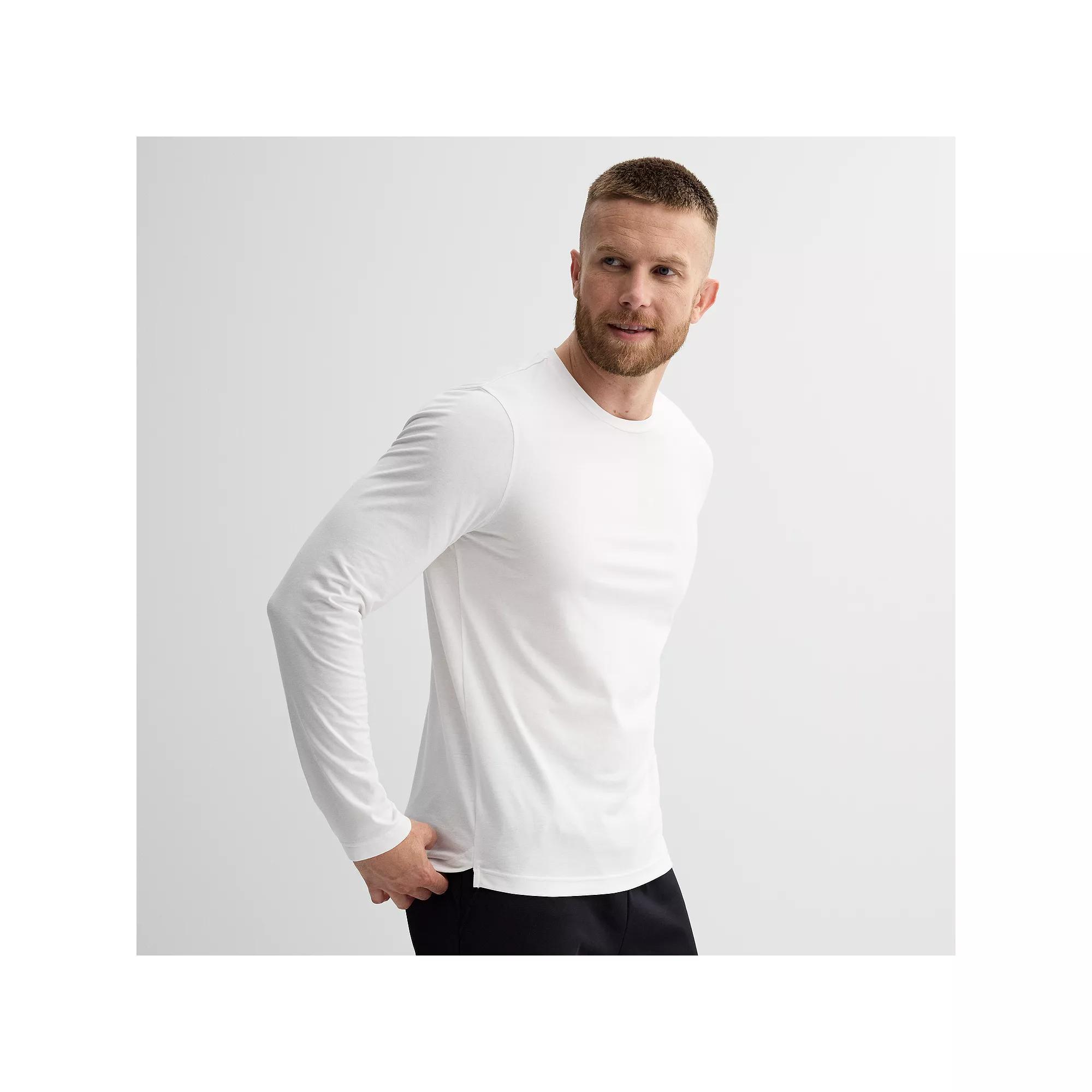 Men's Tek Gear® Long Sleeve Essential Tee, Size: Large, Mineral Black Product Image