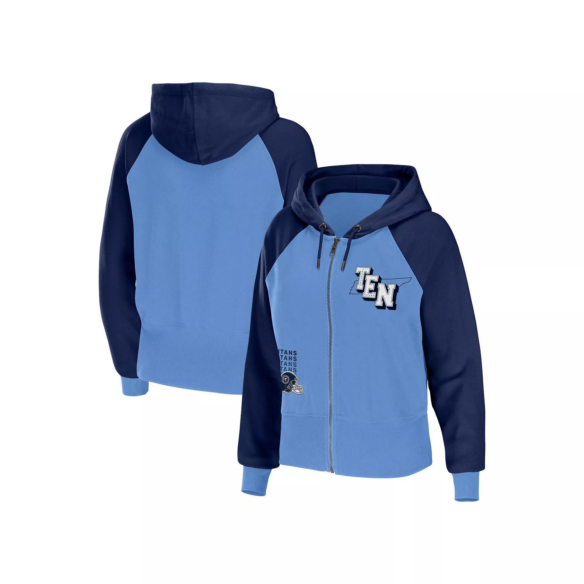 Women's WEAR by Erin Andrews Orange Chicago Bears Colorblock Lightweight Full-Zip Hoodie, Size: XL Product Image