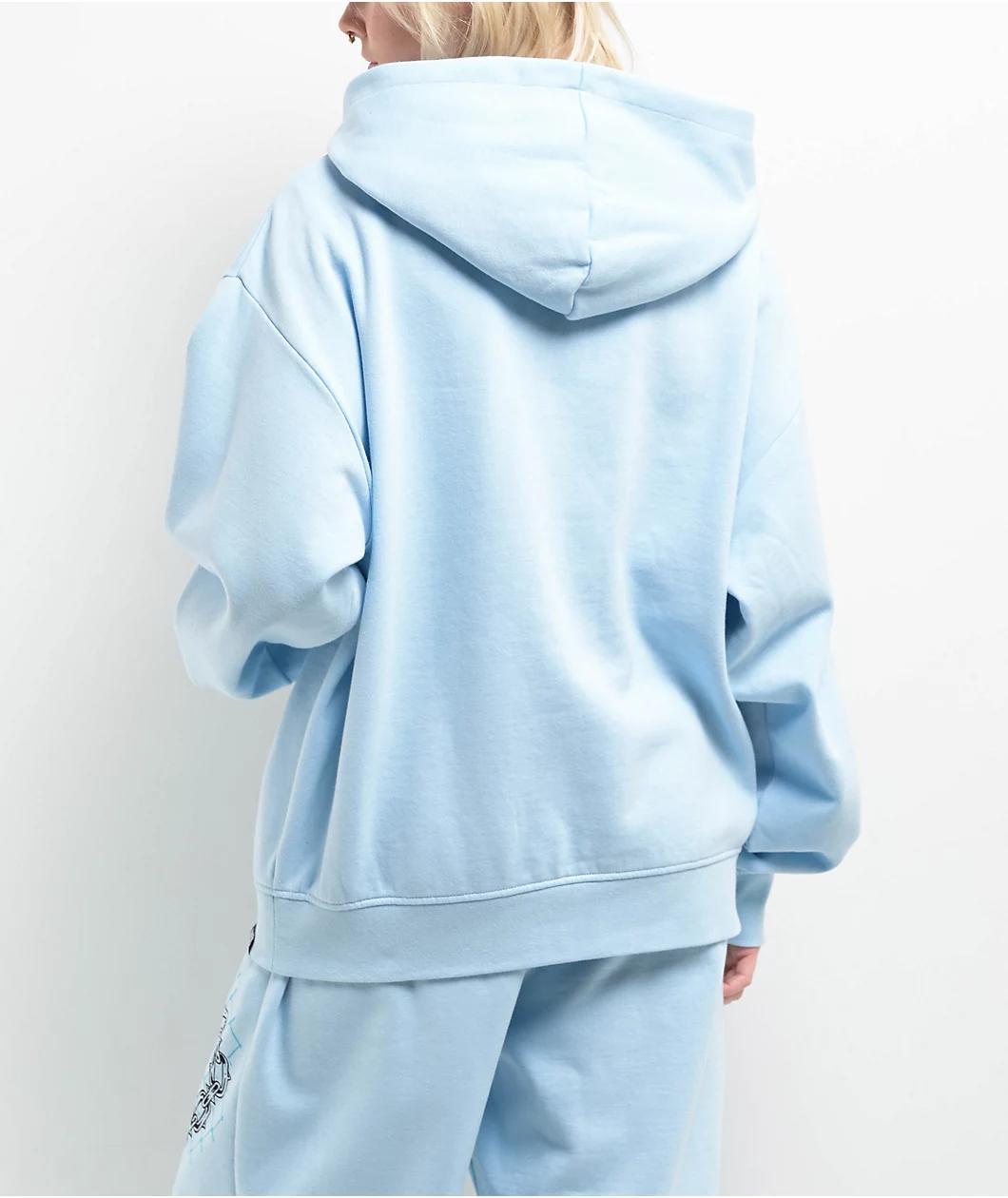 Broken Promises Pain & Pleasure Blue Rhinestone Hoodie Product Image