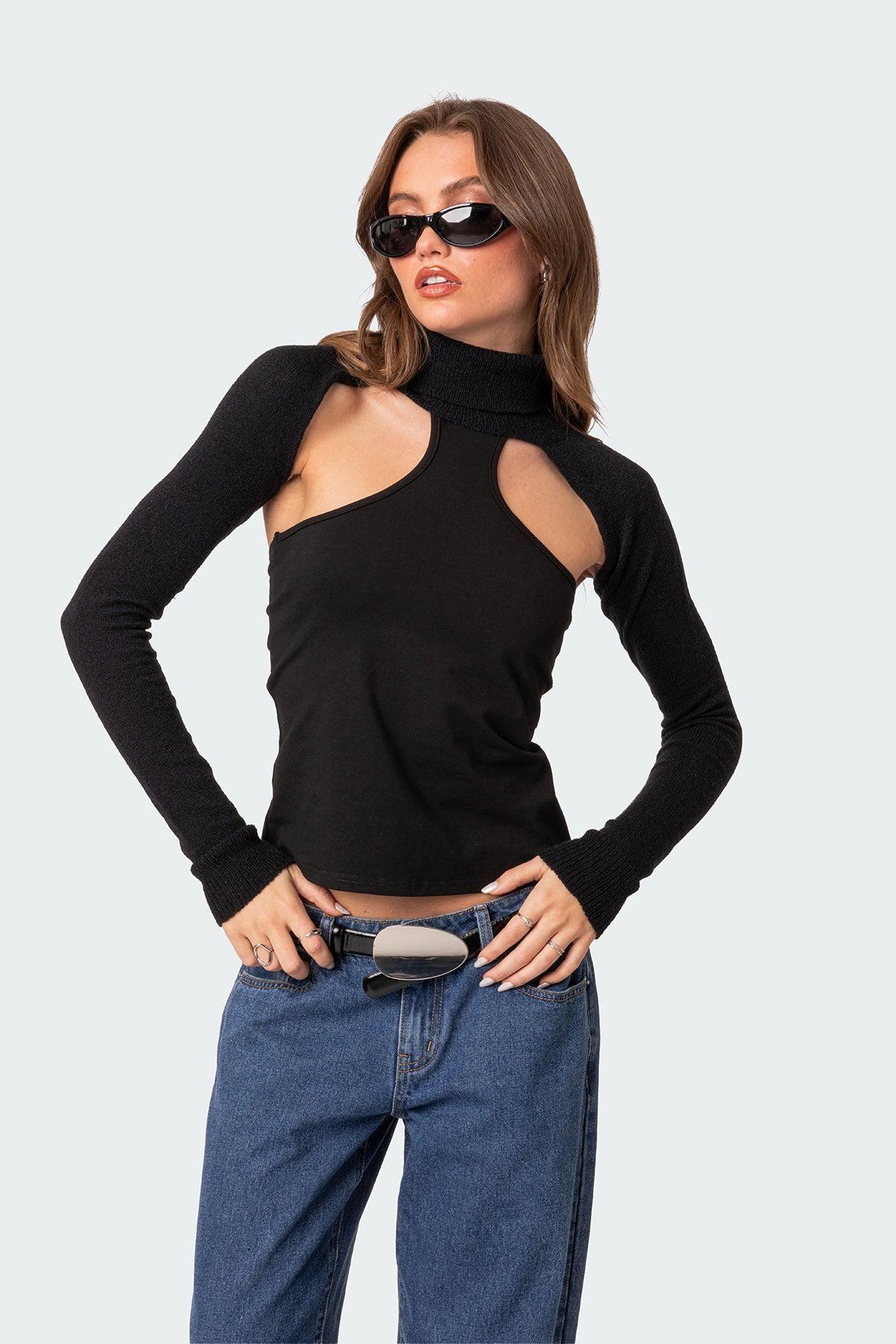 Turtle Neck Shrug Sweater Product Image