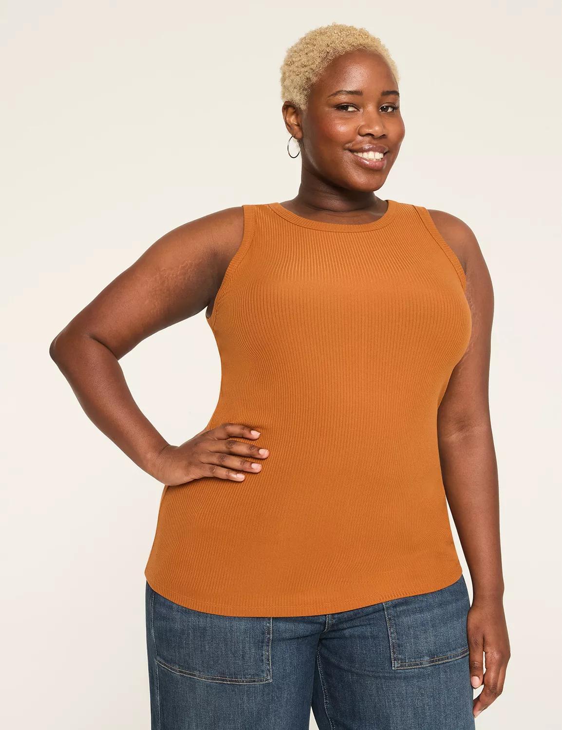 High-Neck Rib Tank Product Image