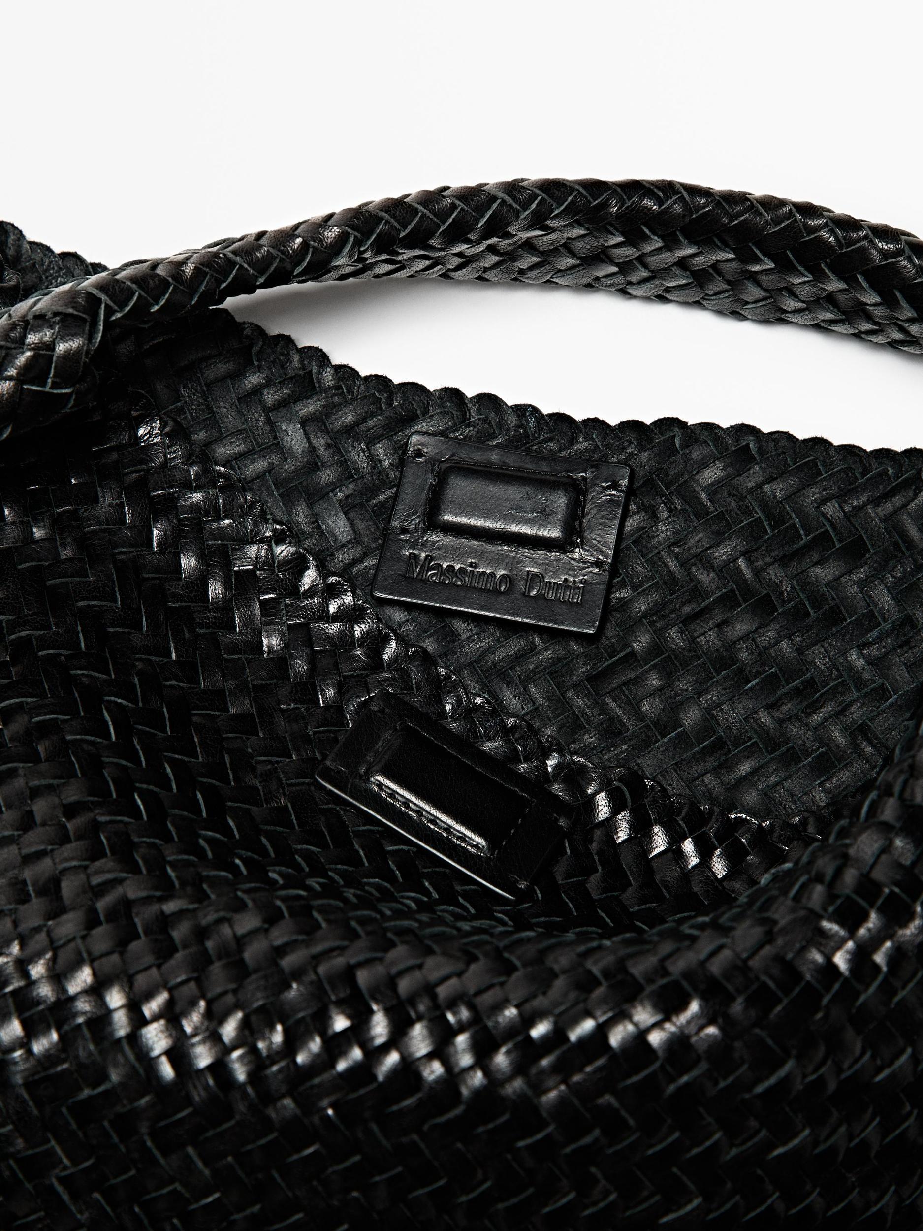 Braided nappa leather shopper bag Product Image