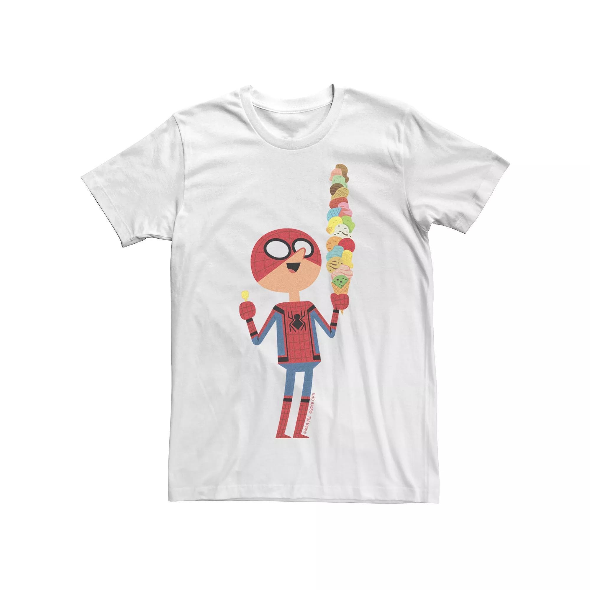 Men's Marvel Spider-Man Far From Home Happy Ice Cream Cone Graphic Tee, Size: XXL, White Product Image