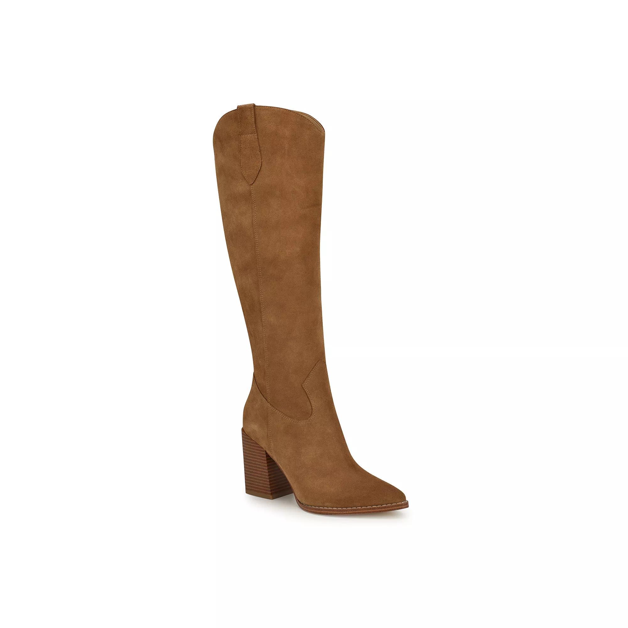 Nine West Bromwel Women's Pointy Toe Block Heel Dress Boots, Size: 9, Medium Natural Product Image
