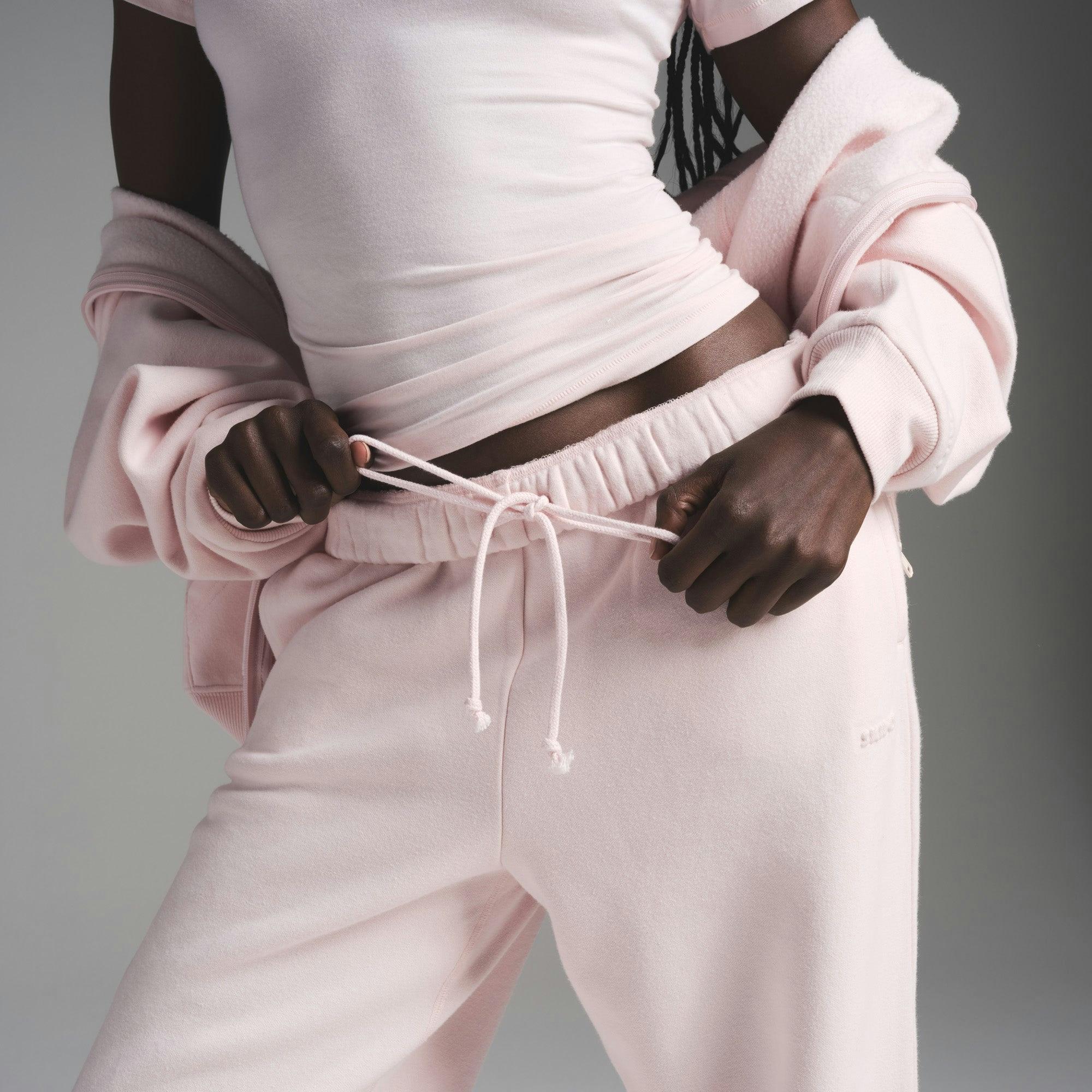 COTTON FLEECE CLASSIC STRAIGHT LEG PANT | BARELY PINK Product Image