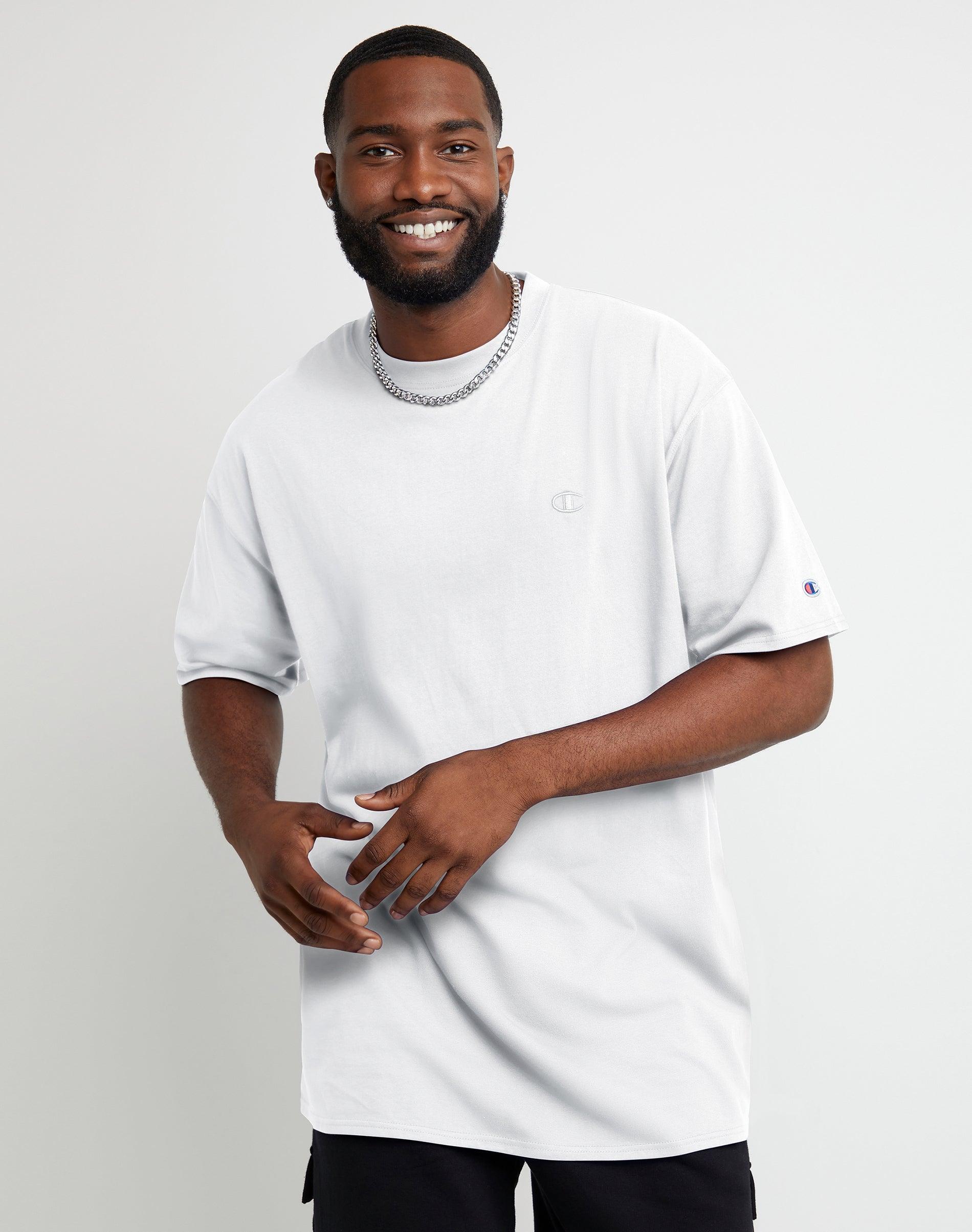 Mens Champion Classic T-Shirt, C Logo (Big & Tall) White 2XT Product Image
