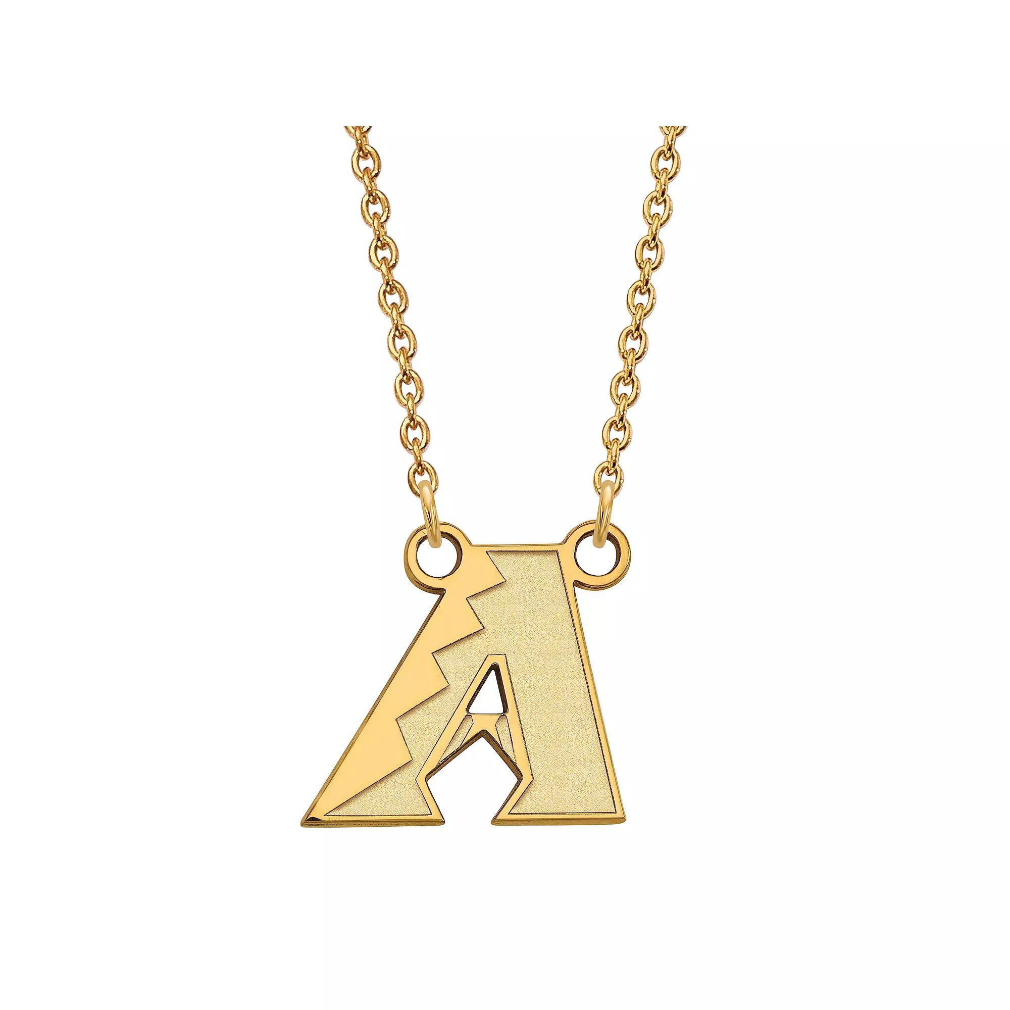 LogoArt Sterling Silver Arizona Diamondbacks Small Pendant Necklace, Women's, Gold Tone Product Image