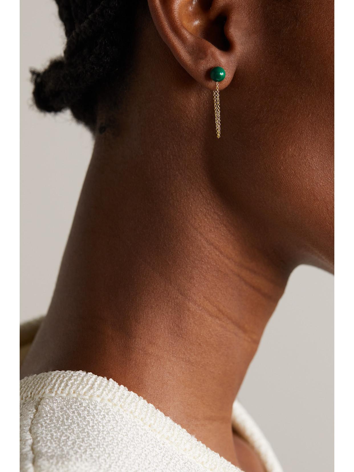 MATEO 14-karat Gold Malachite Earrings Product Image