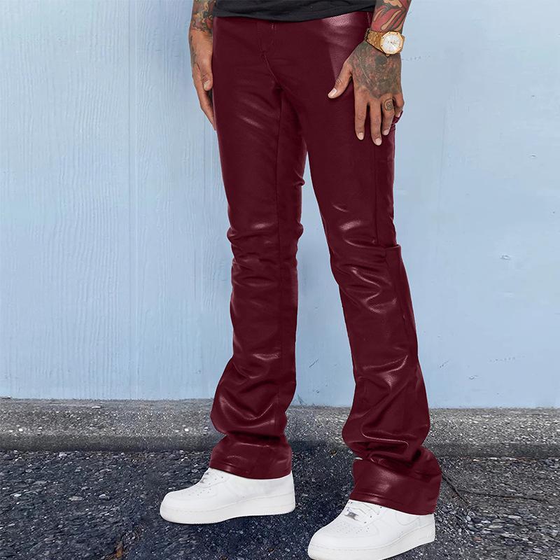 Essentials Street Leather Skinny Flare Stacked Pants Product Image