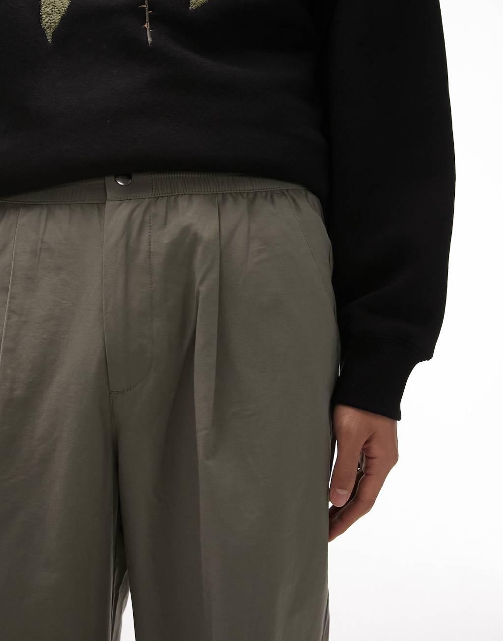 Topman extra wide pants in khaki Product Image