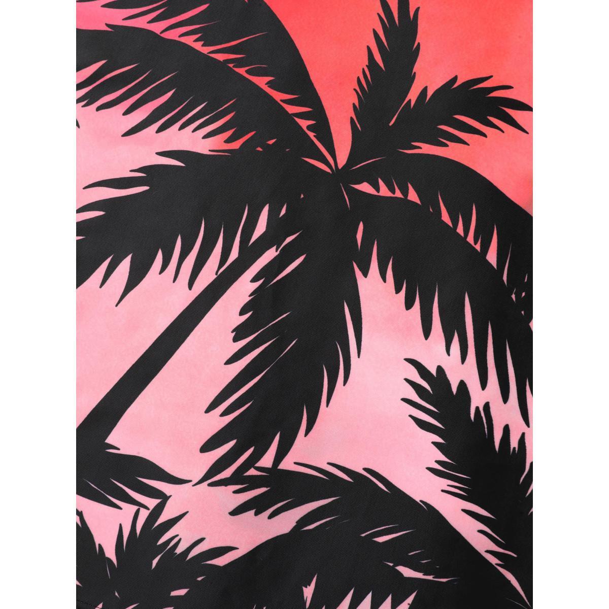 Plus Size Tropical Color Contrast Swim Top Women's Swimwear Black Beach Contrast High stretch Bodycon Non Curve Swim Tops BloomChic 26/4X Product Image