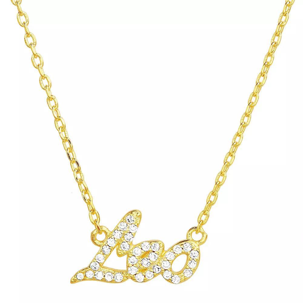 Paige Harper Sterling Silver Cubic Zirconia Zodiac Necklace, Women's, Size: 16-18" ADJ, Leo Product Image
