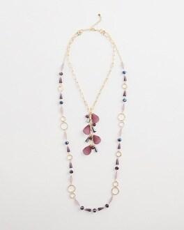 Double Strand Violet Bead Necklace Product Image