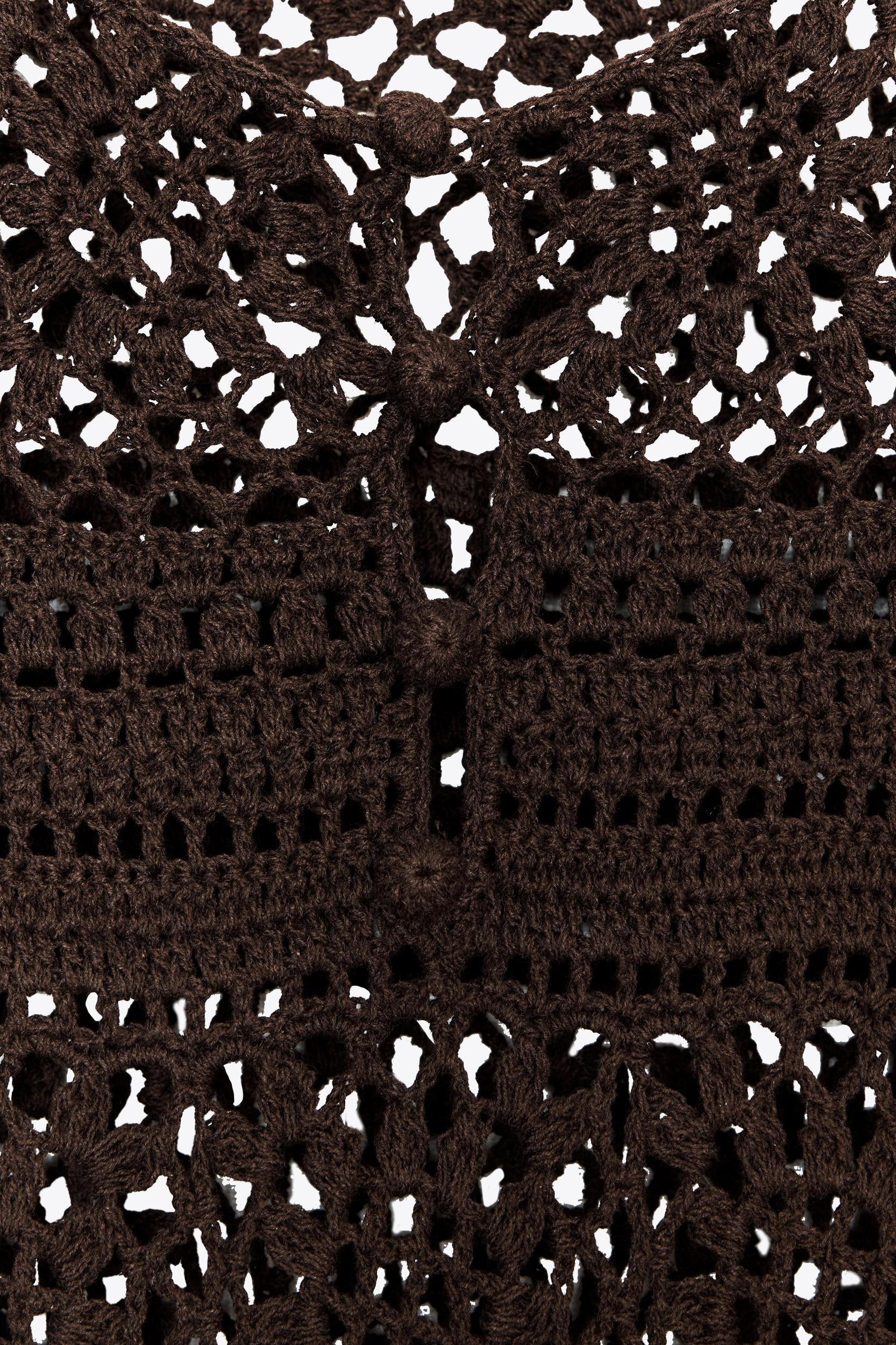 CROCHET KNIT MINI DRESS Product Image