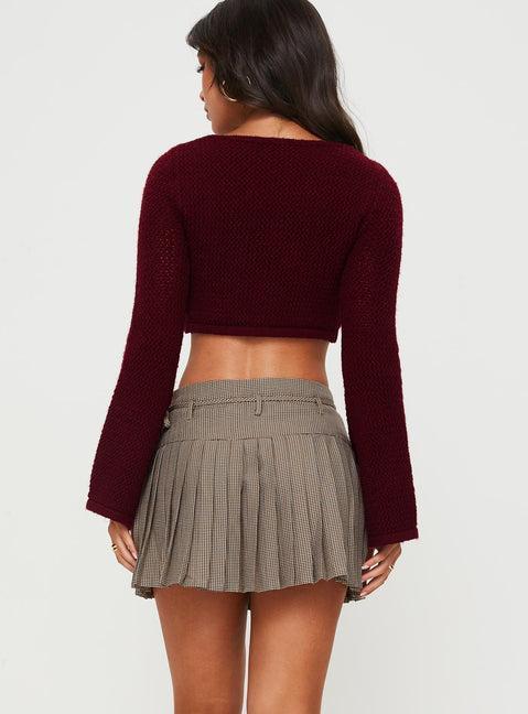 Tarnya Plaid Mini Skirt Brown Product Image
