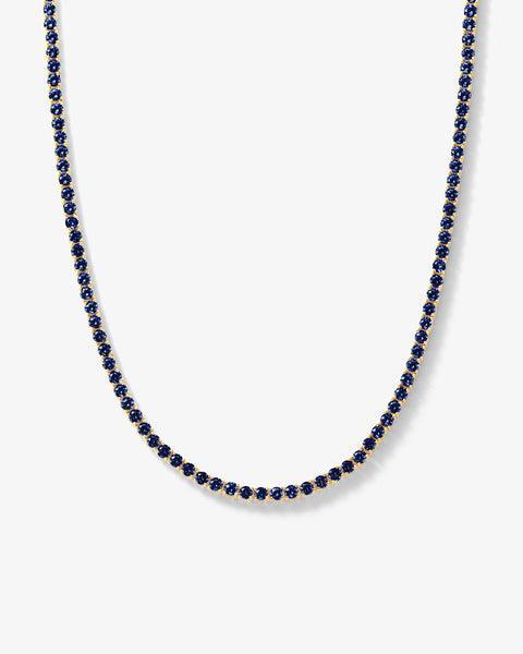 Grand Heiress Tennis Necklace - Gold|Blue Sapphire Diamondettes Product Image