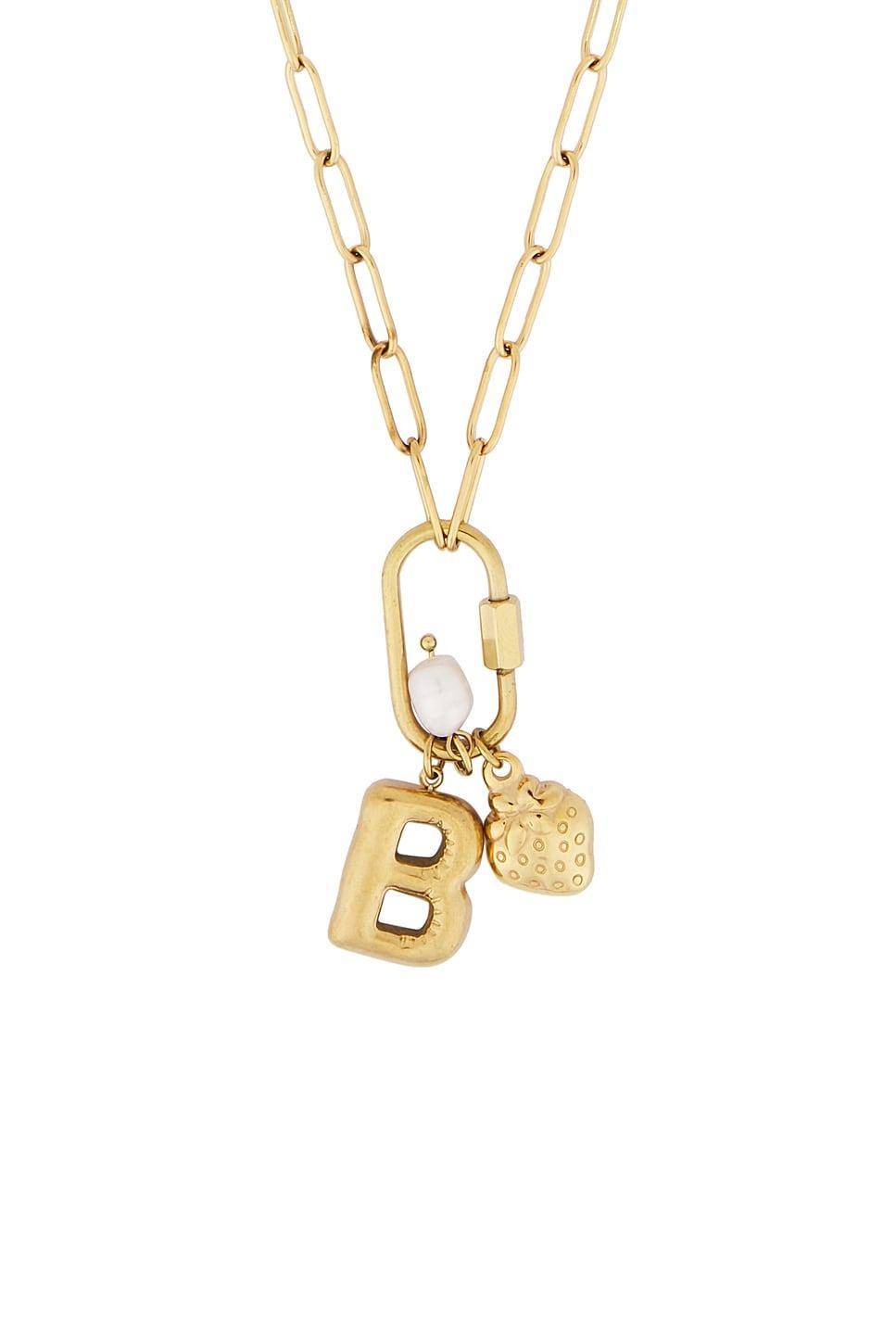 Carabiner Initial Charm Necklace petit moments Product Image