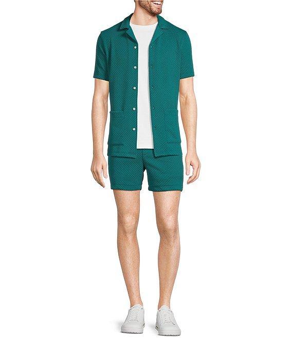 Murano Slim Fit Dual Pocket Textured Short Sleeve Woven Camp Shirt Product Image