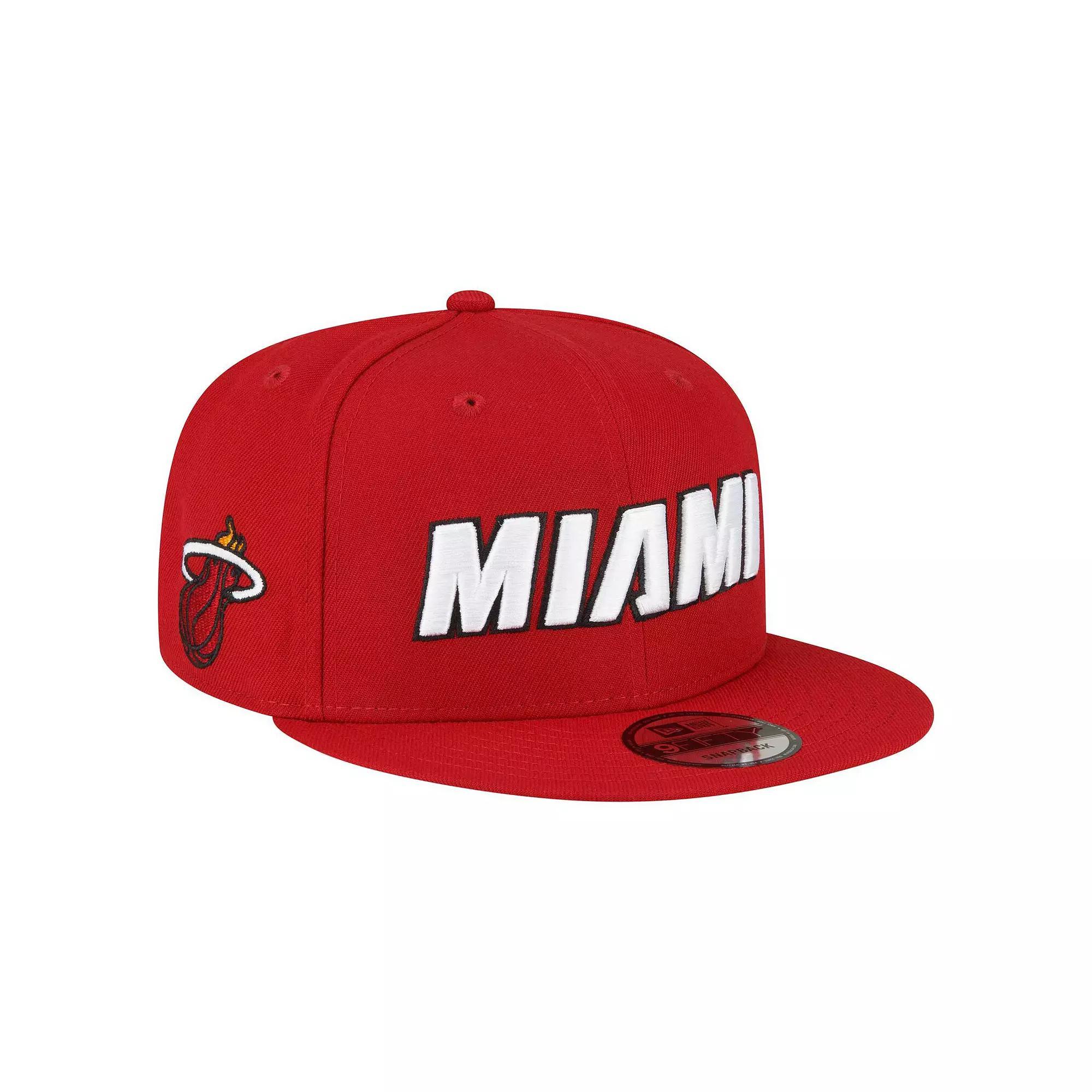 Mens New Era Miami Heat Jersey Hook Statement Edition 9FIFTY Snapback Hat Product Image