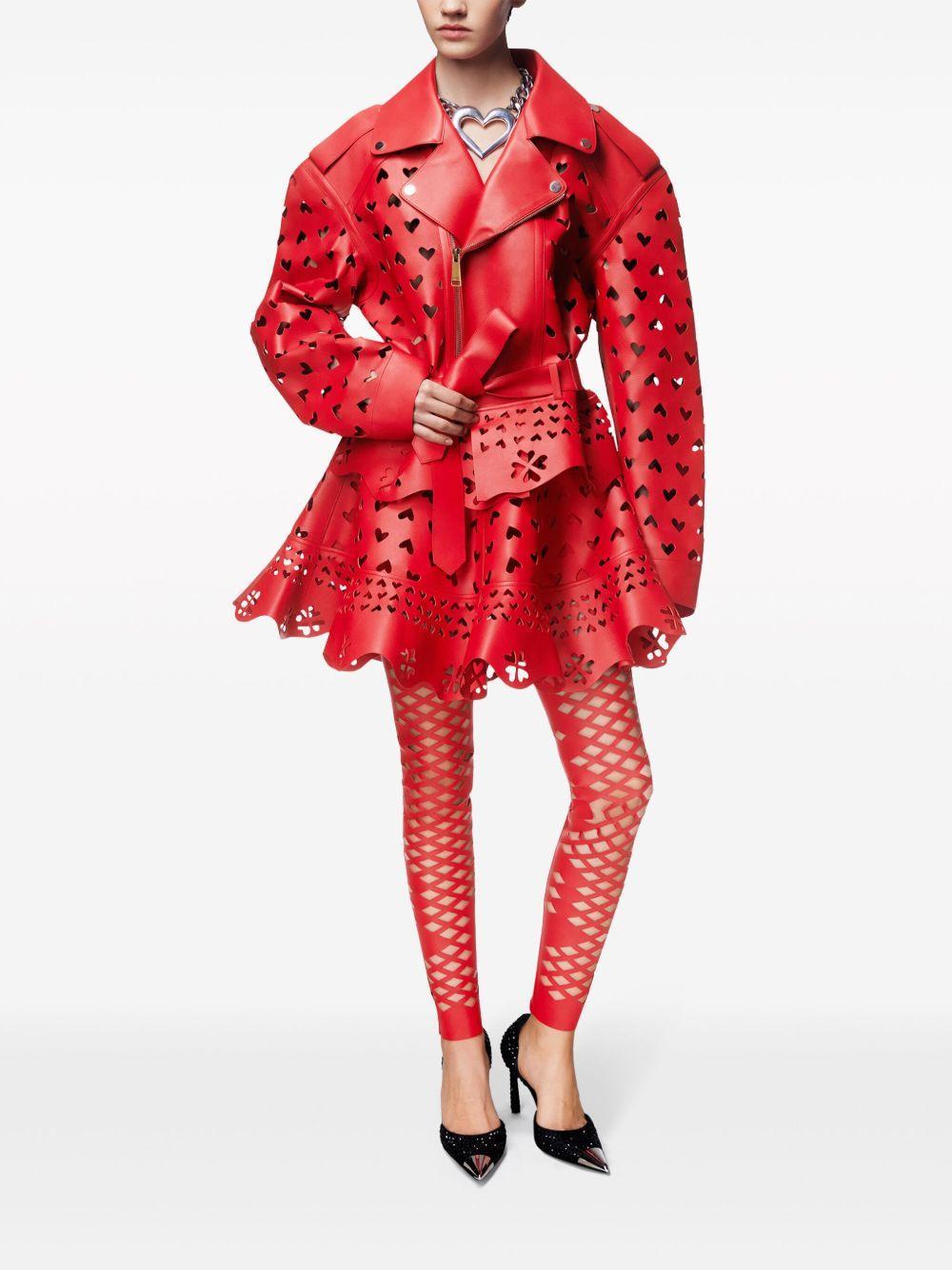 Laser-Cut Heart leather jacket Product Image